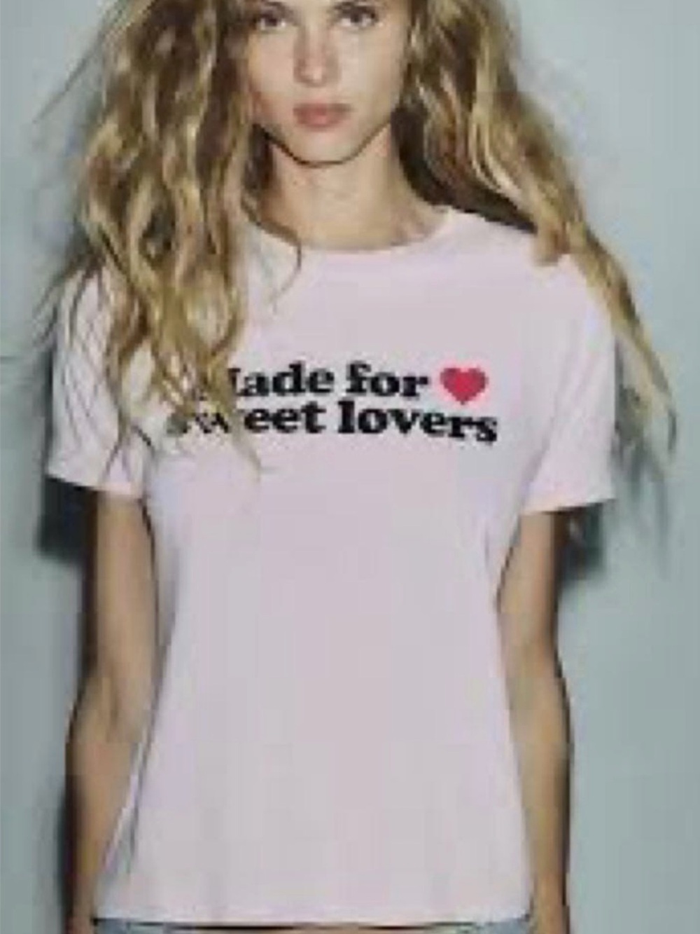 Zara Pink Graphic Tee - "Made for Sweet Lovers"